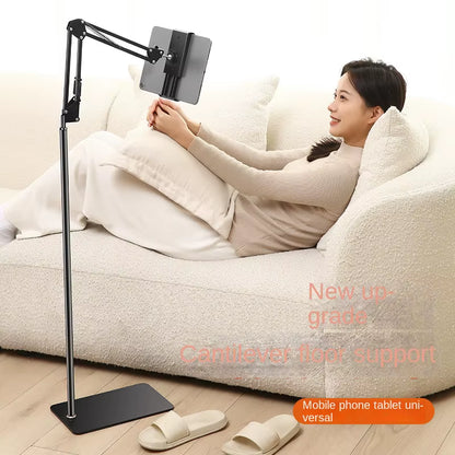 Floor Stand for Cell Phone Mobile and Tablet Holder Metal Extendable Arm Smartphone Ipad Telephone Grip Support for Live Stream