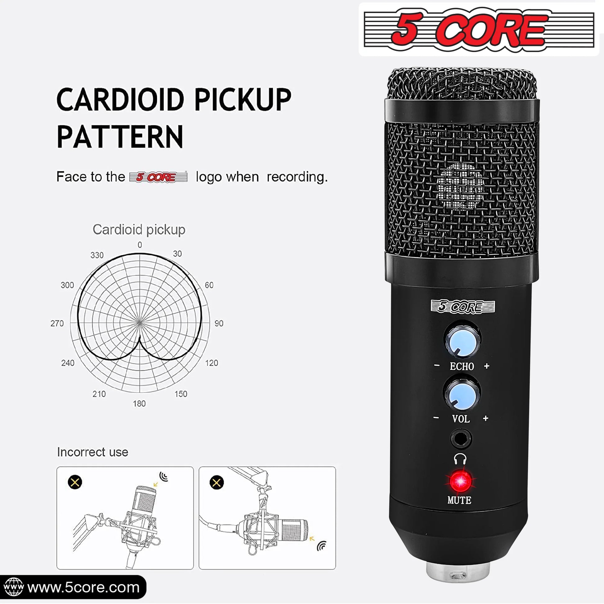 Podcast Microphone Bundle USB Condenser PC Mic Recording Studio Equipment Gaming Streaming