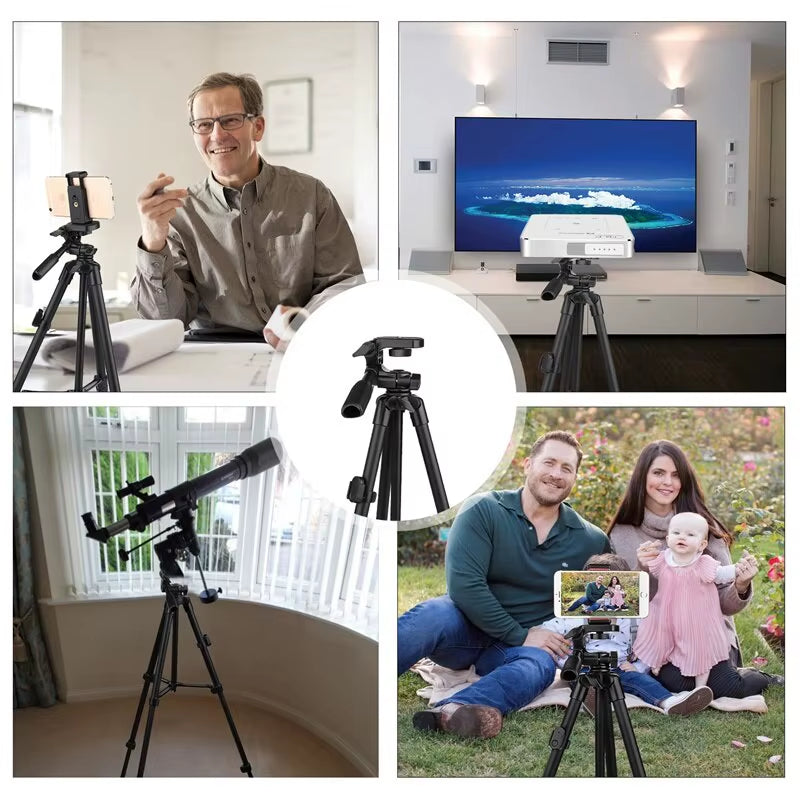 3560 Phone Tripod 140Cm Professional Video Recording Camera Photography Stand for Xiaomi HUAWEI Iphone Gopro with Selfie Remote