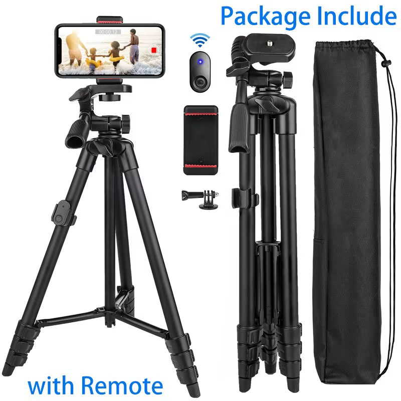 3560 Phone Tripod 140Cm Professional Video Recording Camera Photography Stand for Xiaomi HUAWEI Iphone Gopro with Selfie Remote