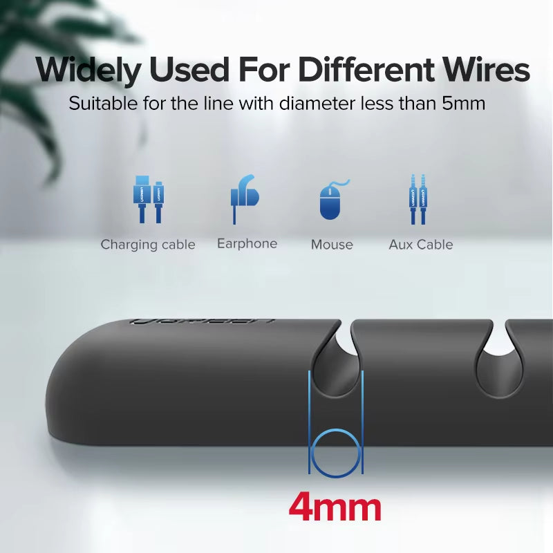 Cable Organizer Silicone USB Cable Winder Flexible Cable Management Clips for Mouse Headphone Earphone Cable Holder