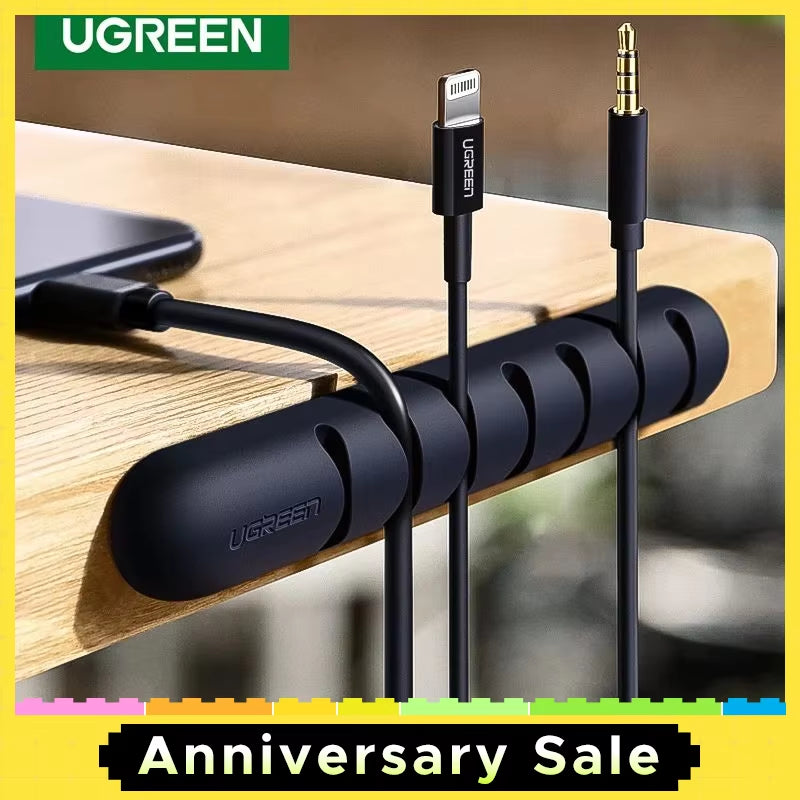 Cable Organizer Silicone USB Cable Winder Flexible Cable Management Clips for Mouse Headphone Earphone Cable Holder