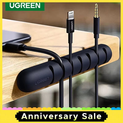 Cable Organizer Silicone USB Cable Winder Flexible Cable Management Clips for Mouse Headphone Earphone Cable Holder