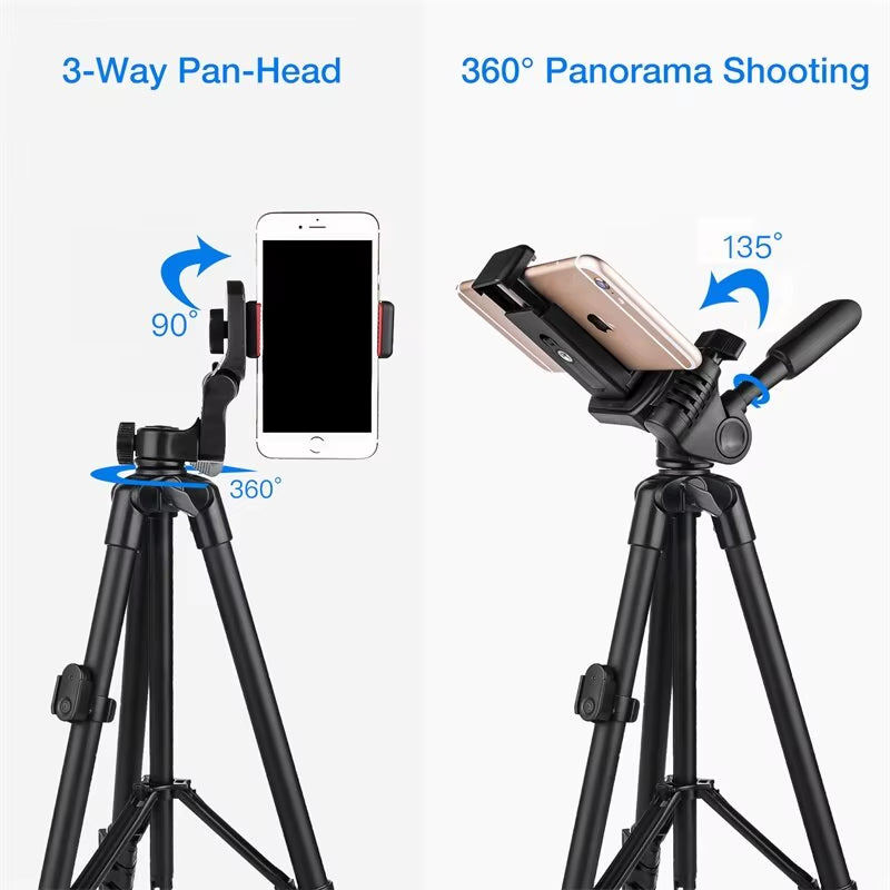 3560 Phone Tripod 140Cm Professional Video Recording Camera Photography Stand for Xiaomi HUAWEI Iphone Gopro with Selfie Remote
