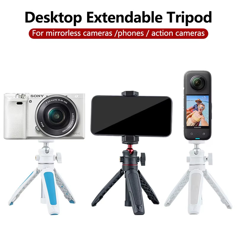 Micro SLR Camera Extend Gopro Vlog Tripod Mini 360 Rotating Portable Tripod for Gopro Hero 12 Mobile Phone DJI Action Insta360X3