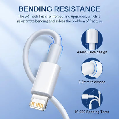 PD 30W USB Cable for Apple Iphone 15 14 13 12 11 Pro Max 7 8 plus XS X XR Fast Charging USB C Cable Charge Date Wire Accessories
