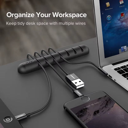 Cable Organizer Silicone USB Cable Winder Flexible Cable Management Clips for Mouse Headphone Earphone Cable Holder